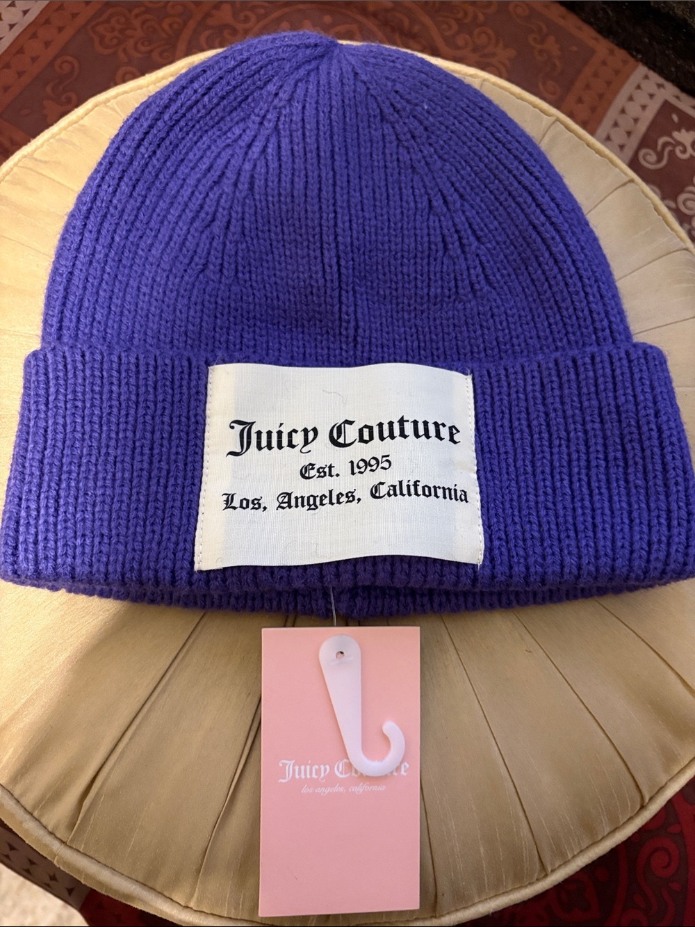 NWT Juicy Couture Cuffed Knit Beanie in Vibrant Purple